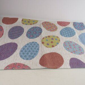 Easter Spring White with Eggs 13x72 in 6 ft Table Runner